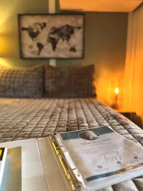Warm neutral interior detail for The Rustic Rectangle